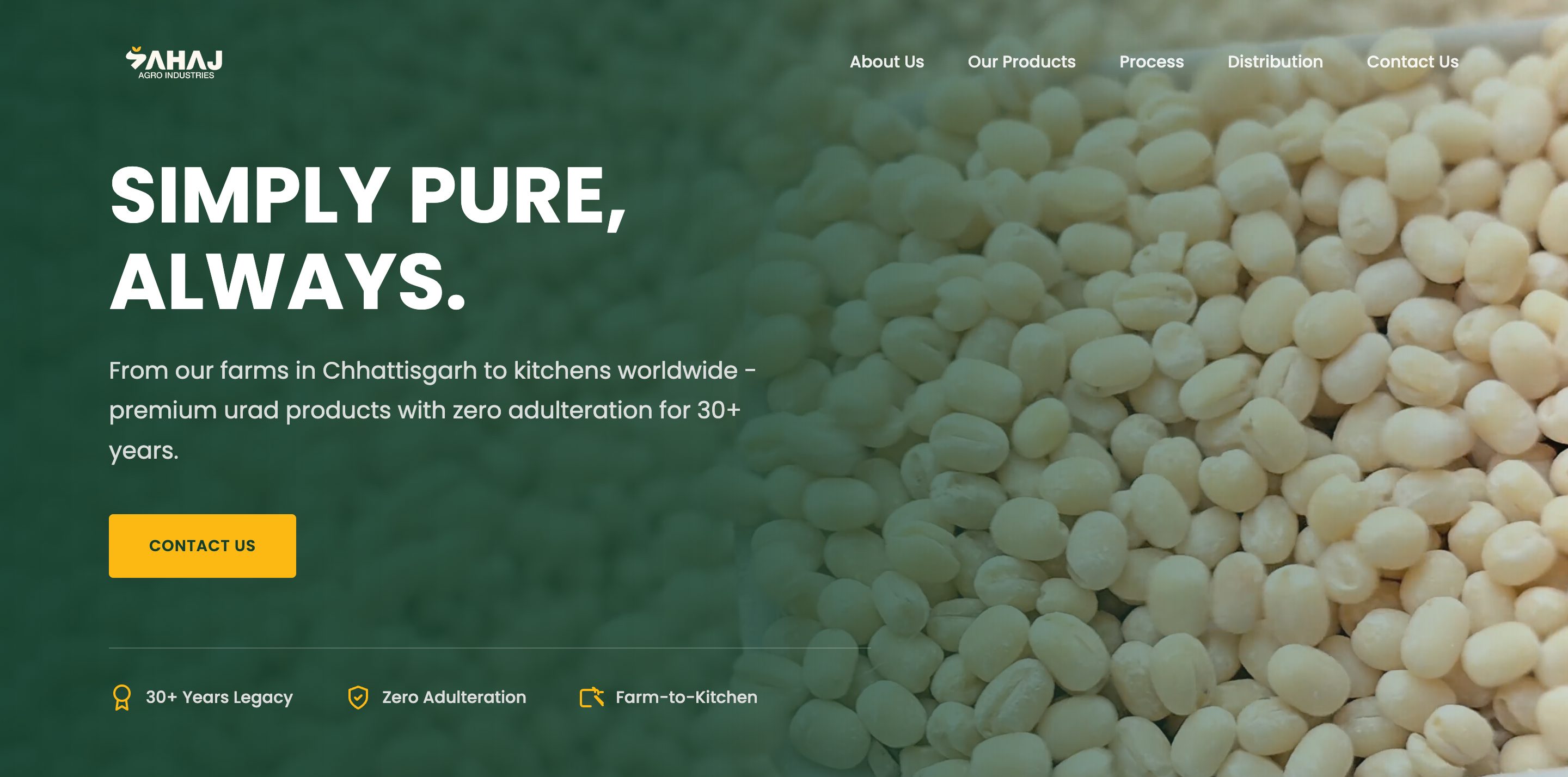 Sahaj Agro website