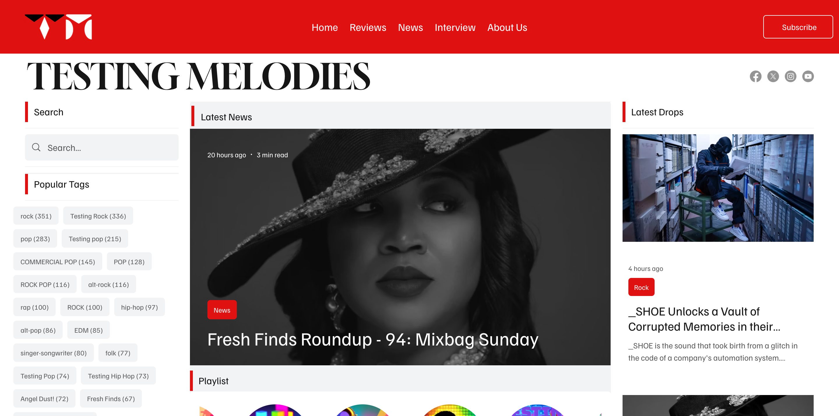 Testing Melodies website