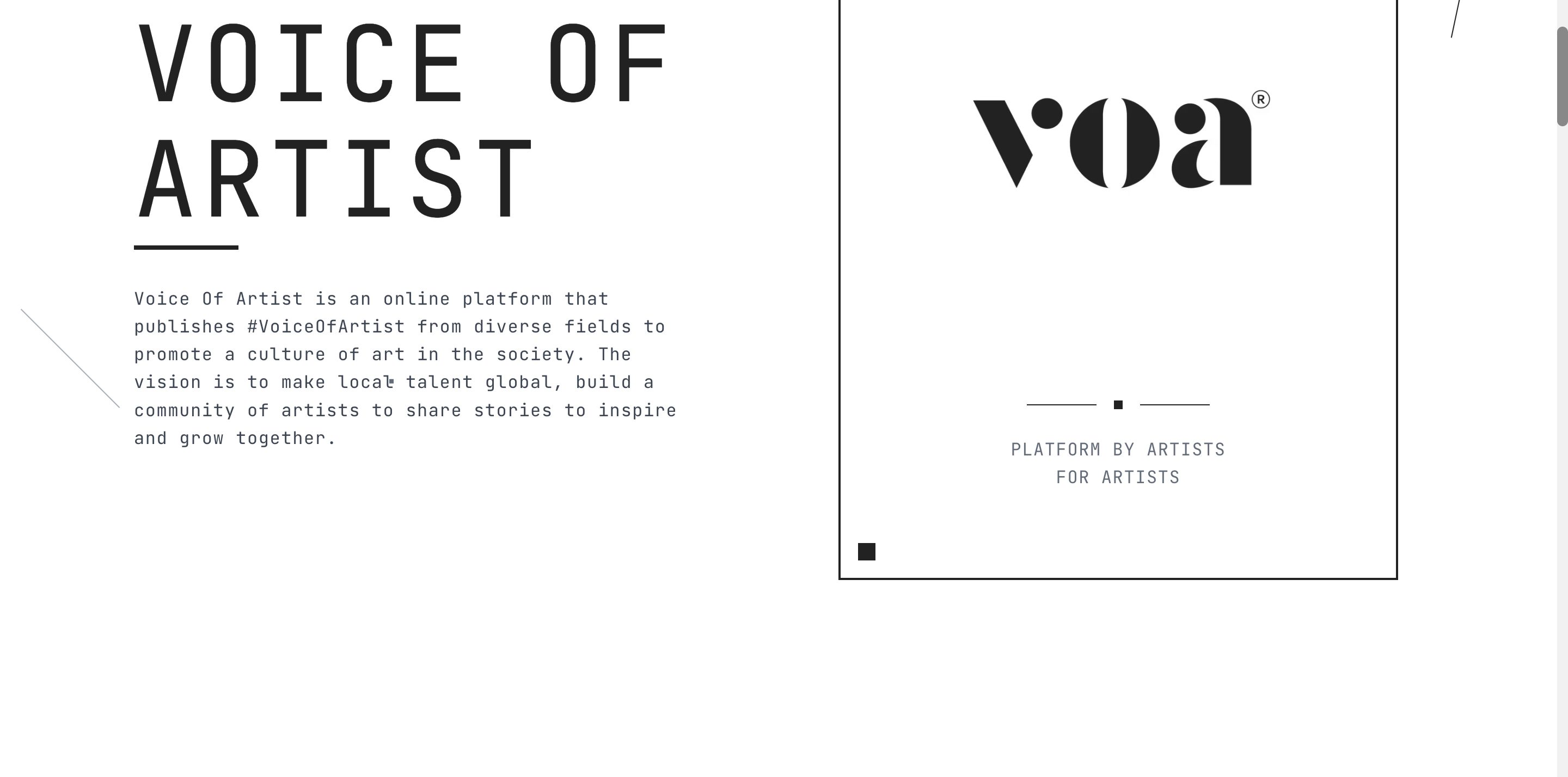 Voice of Artist website